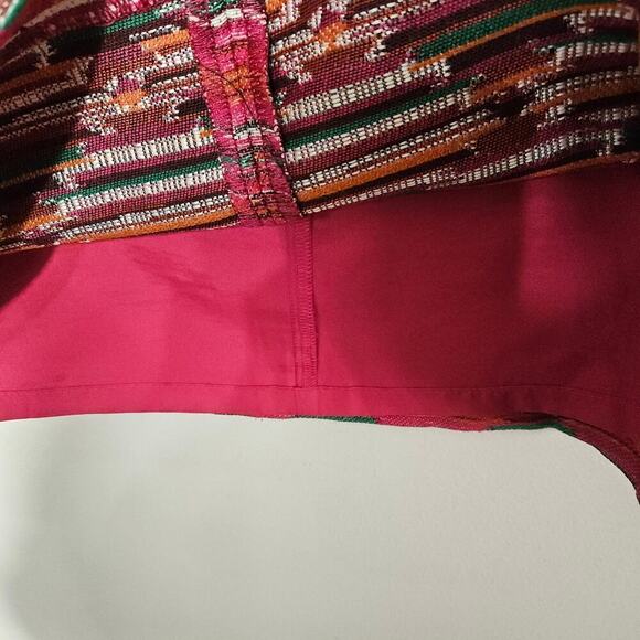 Loft Ikat Jacquard A-Line Mini Skirt Size 8 Medium Textured Pink Geometric - Picture 7 of 9